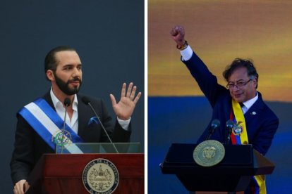 El presidente salvadoreño Bukele y el presidente colombiano Gustavo Petro