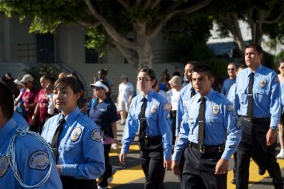 Cadetes de la academia de policía de Los Angeles.