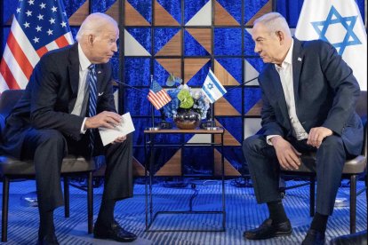 Joe Biden y Benjamin Netanyahu, en Israel, el 18 de octubre. (WH)