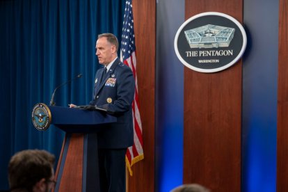 Pentagon Press Secretary U.S. Air Force Brig. Gen. Pat Ryder conducts a press briefing at the Pentagon, Washington, D.C., Aug. 31, 2023. (DoD photo by U.S. Air Force Senior Airman Cesar J. Navarro)