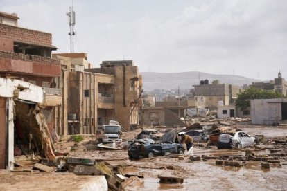 Destrozos causados por la tormenta Daniel en Libia.