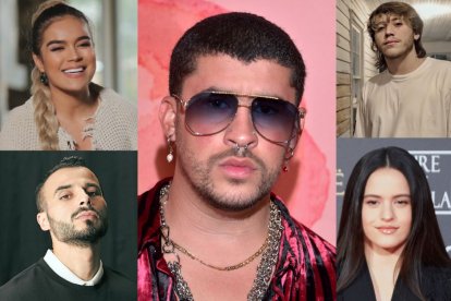 Karol G, Feid, Paulo Londra, Rosalía, Bad Bunny.