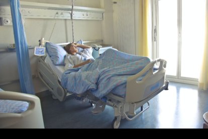 A young woman in hospital.