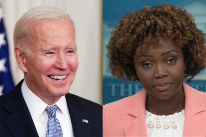 Joe Biden y Karine Jean-Pierre