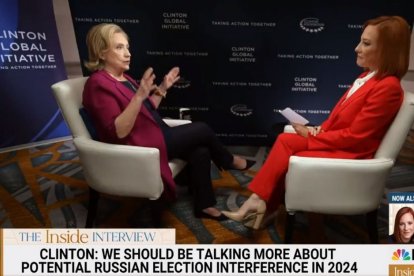 Captura de la entrevista de Hillary Clinton con Jen Psaki.