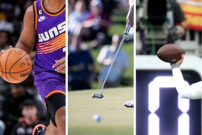 Montaje de Voz Media con fotos de Cordon Press. Chris Paul, jugador de los Phoenix Suns; Keegan Bradley en el WM Phoenix Open; y Patrick Mahomes, quarterback de los Kansas City Chiefs