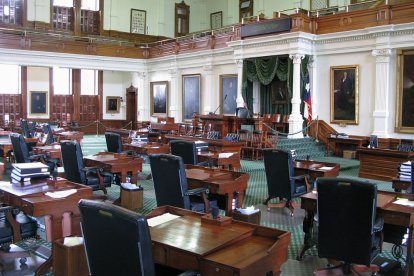 Sala del Senado en el Capitolio estatal de Texas.