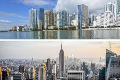 Miami (arriba) y Nueva York (abajo).