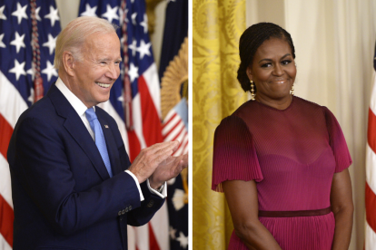 El presidente Joe Biden y la ex primera dama Michelle Obama.