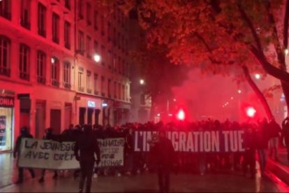 Protesta en Lyon, Francia,