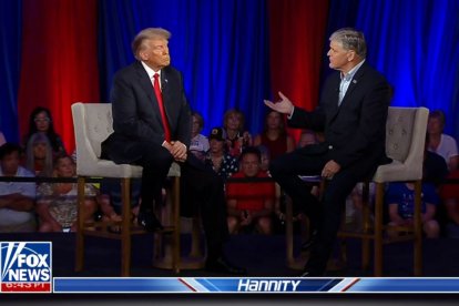 Donald Trump, durante su entrevista con Sean Hannity en Fox.