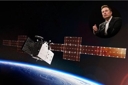 Satélite y Elon Musk