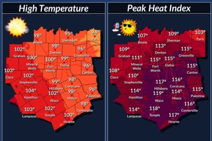 En Texas, las temperaturas podrían llegar a superar este lunes los 119 ºF.