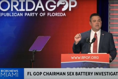 Captura de pantalla de Christian Ziegler, el presidente del GOP de Florida al que suspendieron de su cargo recientemente tras ser acusado de una presunta agresión sexual.