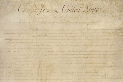 Fotografía Declaración de derechos de Estados Unidos de 1789.