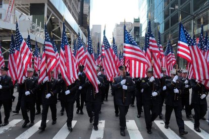 Desfile de policías en NY.