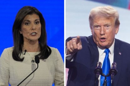 Montaje con Nikki Haley y Donald Trump.