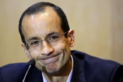 Marcelo Odebrecht, hace gestos durante una audiencia de la comisión parlamentaria