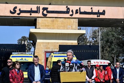 António Guterres, durante su visita a la Franja de Gaza.