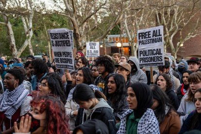 Imagen de archivo de un grupo de manifestantes pro-Palestina en Estados Unidos.