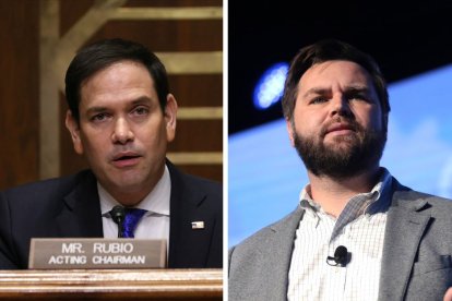 Composición propia a partir de fotografías de archivo de los senadores republicanos Marco Rubio y JD Vance.