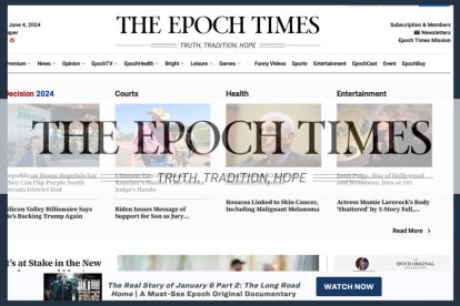 Captura de pantalla de la página web de The Epoch Times.