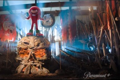 Captura de pantalla del trailer de la serie de Paramount+, 'Knuckles', estrenada días antes del Super Bowl.