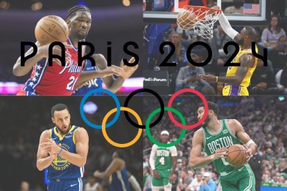 Integrantes de la selección estadounidense de baloncesto para los Juegos Olímpicos de París 2024.