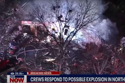 Captura de pantalla de un vídeo de Fox News en el que se muestra el estado de la casa incendiada en Virginia el pasado viernes 16 de febrero de 2024