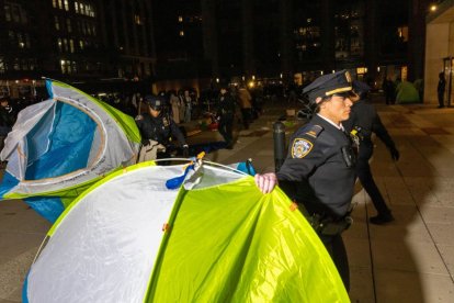 Protestas pro-Palestinas en la Universidad de Nueva York en abril de 2024.