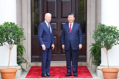 Joe Biden y Xi Jinping, durante una reunión.