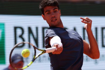 Carlos Alcaraz, durante las semifinales de Roland Garros 2024.