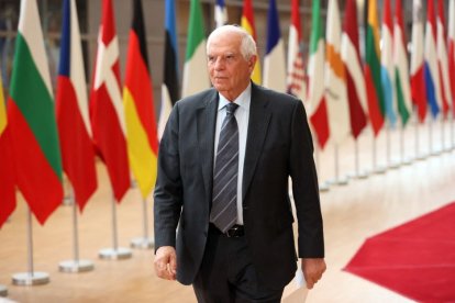 El Alto Representante de la Unión Europea para Asuntos Exteriores y Política de Seguridad, Josep Borrell, llega para asistir a una reunión del Consejo de Asuntos Exteriores