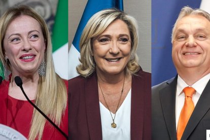 Meloni- Le Pen- Orban