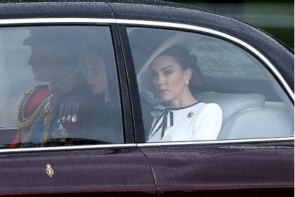 La princesa de Gales, a su llegada a la Trooping Colour parade.