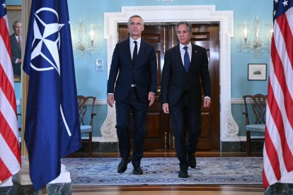 Jens Stoltenberg y Antony Blinken