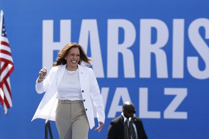Kamala Harris arrives at a campaign event in Eau Claire, Wisconsin/ Kamil Krzaczynski