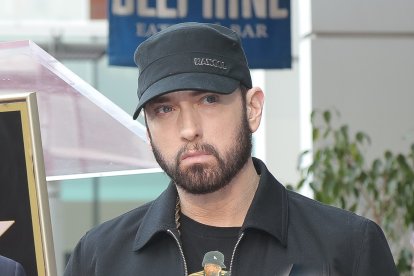 Eminem con una estrella en el Paseo de la Fama de Hollywood