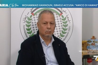 Imagen: captura de pantalla de una entrevista del medio italiano La7 Attualità a Mohhammed Hannoun.