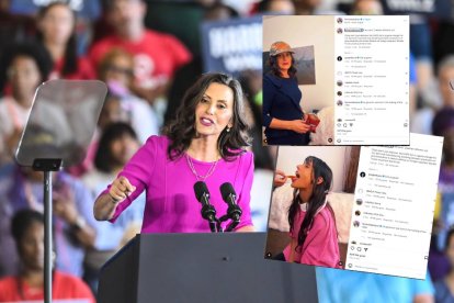 La gobernadora de Michigan, Gretchen Whitmer, se burla de la eucaristía en un vídeo.