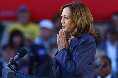 Kamala Harris durante un evento en Pennsylvania