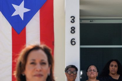 Kamala Harris en Puerto Rico en marzo del 2024. (Photo by Drew ANGERER / AFP)