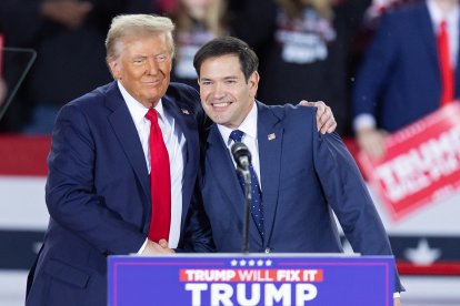 El presidente electo Trump con el senador Marco Rubio