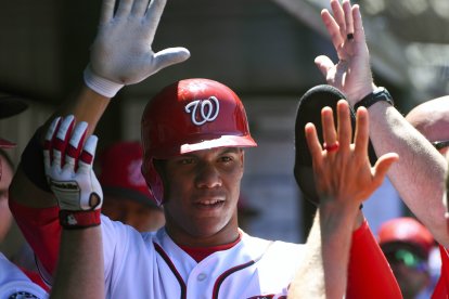 Juan Soto en el dugout