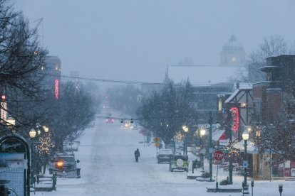 Tormenta invernal en Bloomington, Indiana.