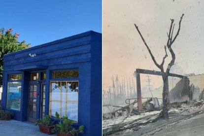 La escuela Rayuela antes y después del incendio Eaton