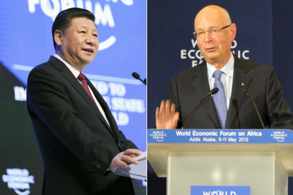 President Xi Jinping and World Economic Forum President Klaus Schwab