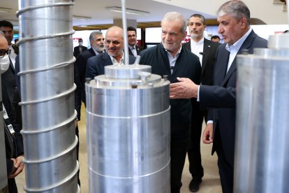 Iranian President Masoud Pezeshkian (second from right)