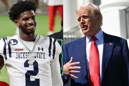 Shedeur Sanders and Donald Trump/