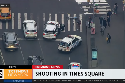 Helicopter footage from the scene of the shooting.
